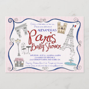 Invitation de baby shower de Paris