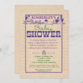 Invitation de baby shower de partie de livre (Devant / Derrière)