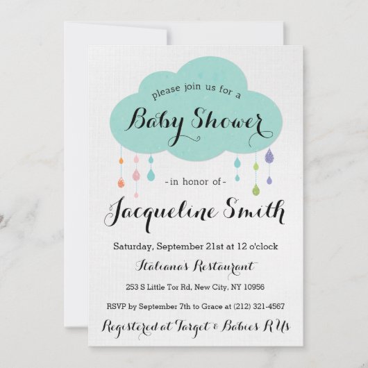 Invitation de baby shower de parties scintillantes (Devant)