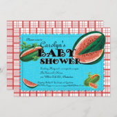 Invitation de baby shower de pastèque (Devant / Derrière)