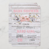 Invitation de Baby shower de pays rustique (Devant / Derrière)