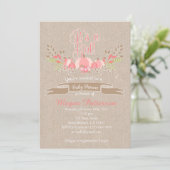 Invitation de Baby shower de petit Citrouille rose (Debout devant)