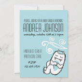 Invitation de Baby shower de petit monstre (garçon (Dos)