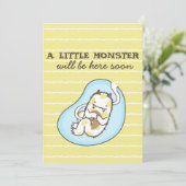 Invitation de Baby shower de petit monstre (garçon (Debout devant)