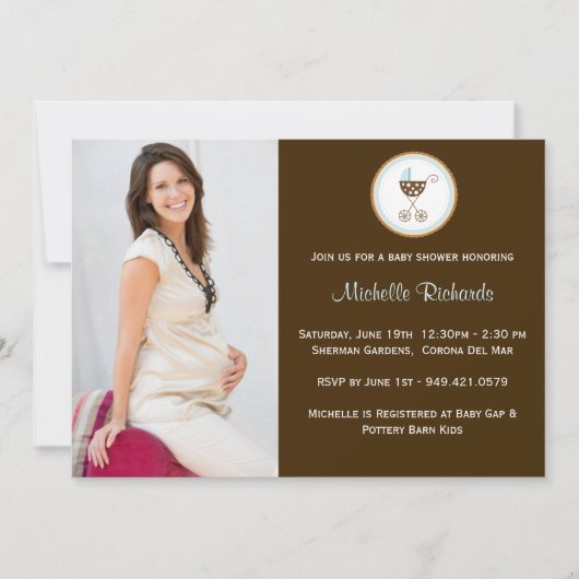 Invitation de baby shower de photo (Devant)