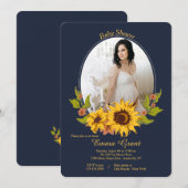 Invitation de baby shower de photo de cadre de (Devant / Derrière)