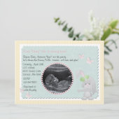 Invitation de baby shower de photo de rose de (Debout devant)