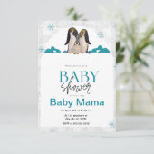 Invitation de Baby shower de pingouin (Debout devant)