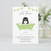 Invitation de Baby shower de pingouin (Debout devant)