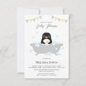 Invitation de Baby shower de pingouin (Devant)