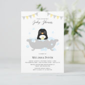 Invitation de Baby shower de pingouin (Debout devant)