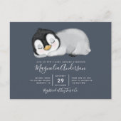 Invitation de Baby shower de pingouin mignon (Devant)