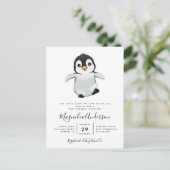Invitation de Baby shower de pingouin mignon (Debout devant)