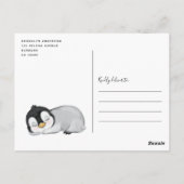 Invitation de Baby shower de pingouin mignon (Dos)