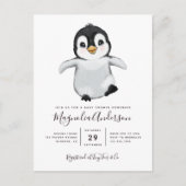 Invitation de Baby shower de pingouin mignon (Devant)