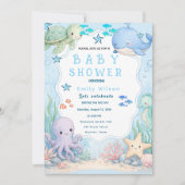 Invitation de Baby Shower de plage esthétique mode (Devant)