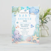 Invitation de Baby Shower de plage esthétique mode (Debout devant)