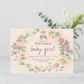 Invitation de Baby shower de point de croix de cou (Debout devant)