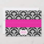 Invitation de Baby shower de Pointe de Polka Rose  (Dos)