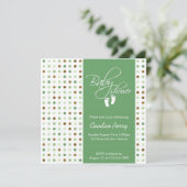 Invitation de Baby shower de points Polka Script (Debout devant)