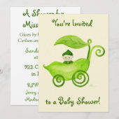 Invitation de baby shower de pois doux (Devant / Derrière)