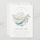 Invitation de Baby shower de poisson de baleine fl (Devant)