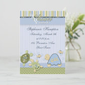 Invitation de baby shower de poissons de récif et (Debout devant)