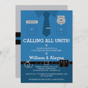 Invitation de baby shower de police