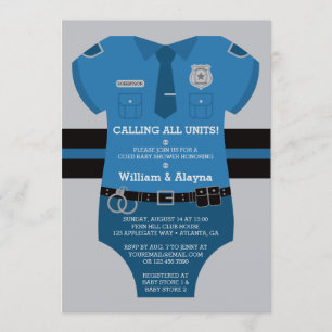 Invitation de baby shower de police