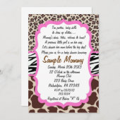 Invitation de baby shower de poster de animal (Devant / Derrière)