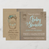 Invitation de baby shower de pot de maçon (Devant / Derrière)