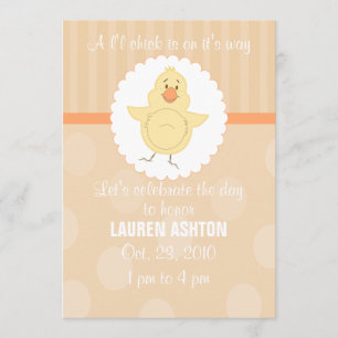Invitation de baby shower de poussin de L'l
