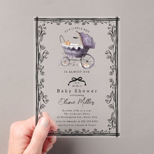 Invitation de Baby shower de Pram Whimsical (In situ (ordinateur de poche))