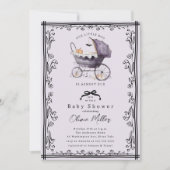 Invitation de Baby shower de Pram Whimsical (Devant)