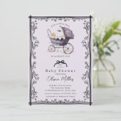Invitation de Baby shower de Pram Whimsical (Debout devant)