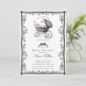 Invitation de Baby shower de Pram Whimsical (Debout devant)