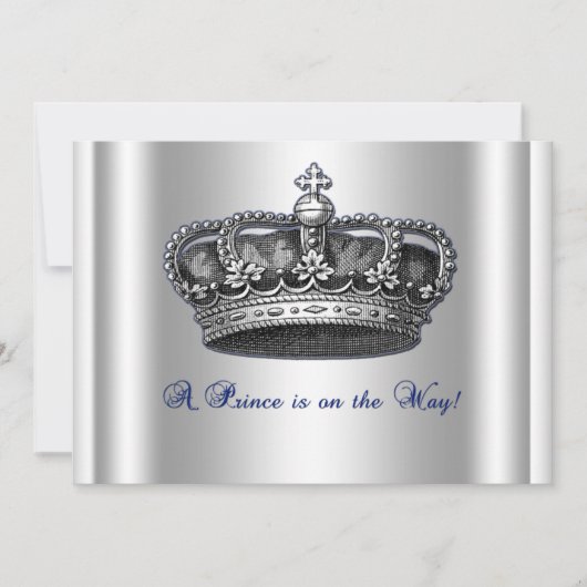 Invitation de baby shower de prince Crown (Devant)