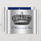 Invitation de baby shower de prince Crown (Devant / Derrière)