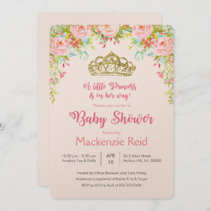 Invitation de baby shower de princesse Floral