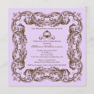 Invitation de baby shower de princesse Vintage
