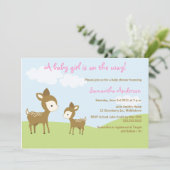 Invitation de Baby shower de printemps des cerfs e (Debout devant)