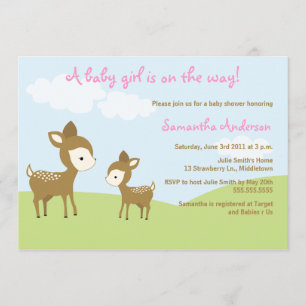 Invitation de Baby shower de printemps des cerfs e