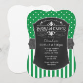 Invitation de Baby shower de rayures de tableau no (Devant / Derrière)