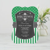 Invitation de Baby shower de rayures de tableau no (Debout devant)