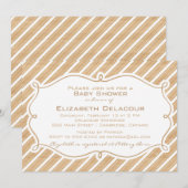 Invitation de Baby shower de rayures diagonales ru (Devant / Derrière)