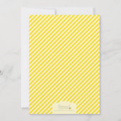 Invitation de Baby shower de rayures jaunes modern (Dos)