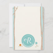 Invitation de baby shower de région boisée (Dos)