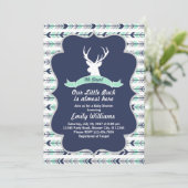 Invitation de baby shower de région boisée de (Debout devant)