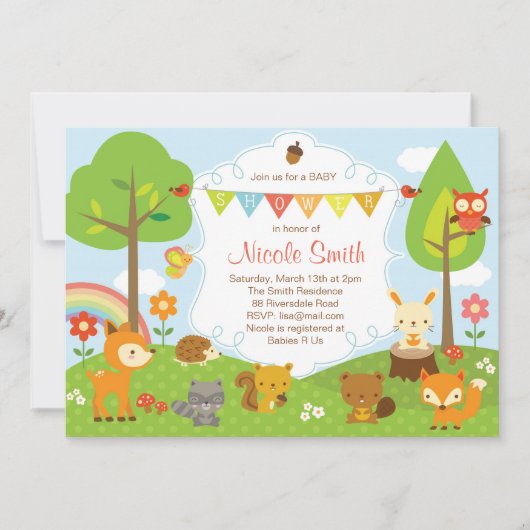 Invitation de baby shower de régions (Devant)