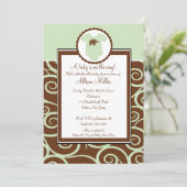 Invitation de baby shower de remous de bébé ou de (Debout devant)